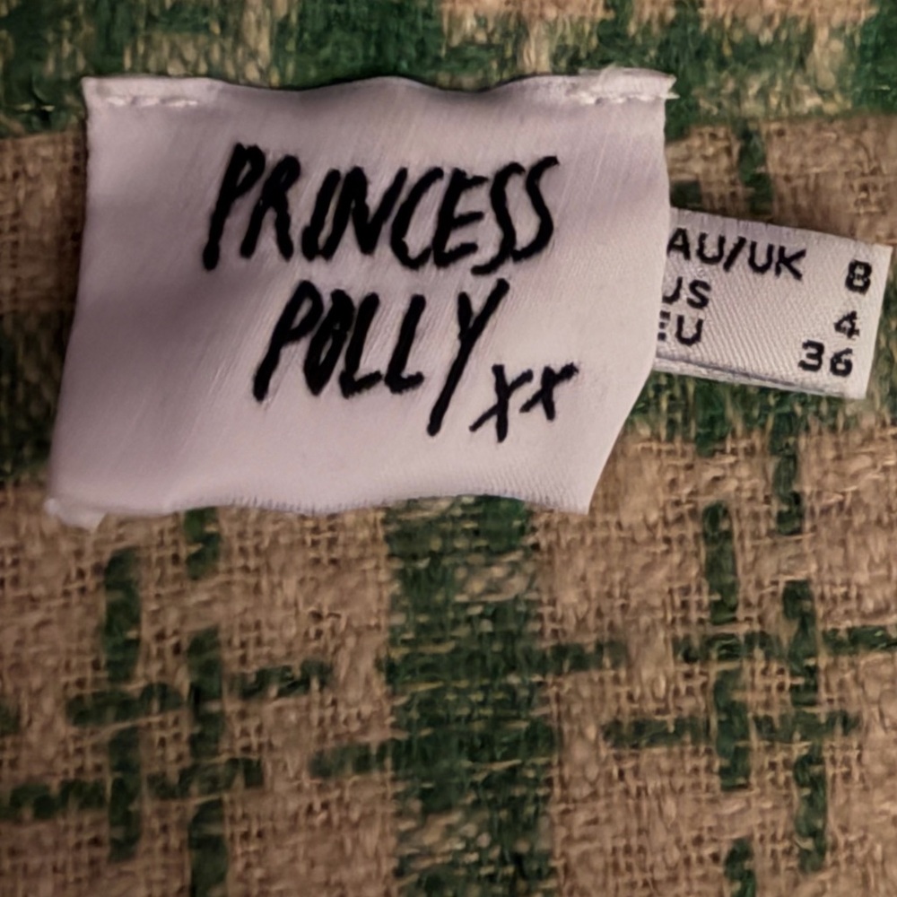 Princess Polly Green and Cream Textured Fabric - Picture 3 of 3